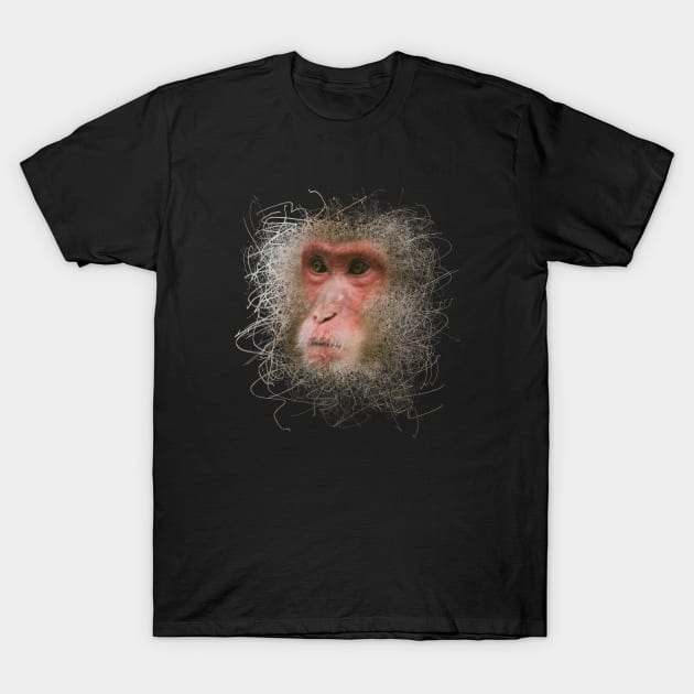 Digital Art - Snow Monkey T-Shirt by pixelatedidea